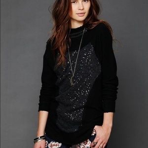 Free People Black Sweatshirt with hood